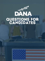 Screenshot from the DANA video on Questions for Candidates.