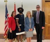 Tiffany Gourley Carter of National Council of Nonprofits and Kevin Dean and Andrea Hill of Tennessee Nonprofit Network meet with Senator Marsha Blackburn at Lobby Day 2023.