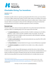 First page of the policy paper on the Charitable Giving Incentive.